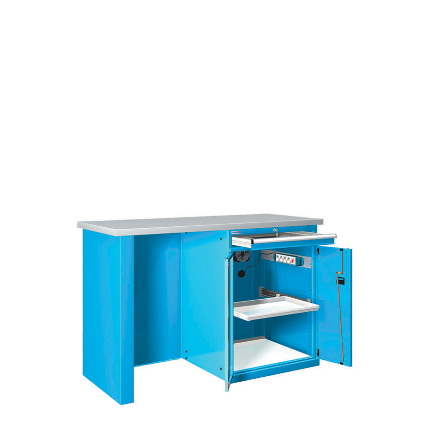 [024438] Estación de calidad con encimera laminada plástica - Dim.: 1500x750x1040h mm - Azul ral 5012