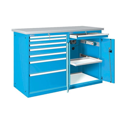 [024444] Estación de calidad con encimera laminada plástica - Dim.: 1500x750x1040h mm - Azul ral 5012