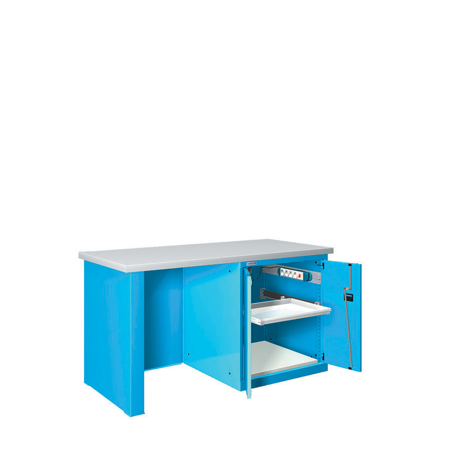 [024462] Estación de calidad con encimera laminada plástica - Dim.: 1500x750x840h mm - Azul ral 5012