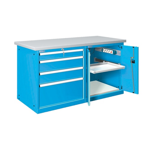 [024468] Estación de calidad con encimera laminada plástica - Dim.: 1500x750x840h mm - Azul ral 5012