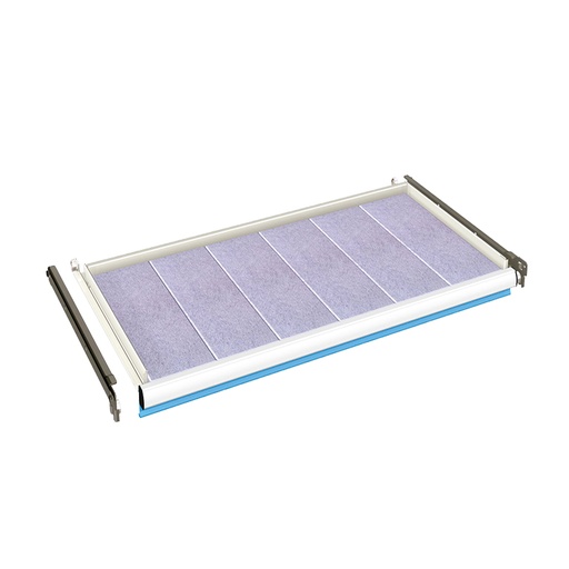 [024494] Estante metálico de extracción simple - Carga máx. 100 Kg - Dim.: 918x569x52h mm - Azul ral 5012