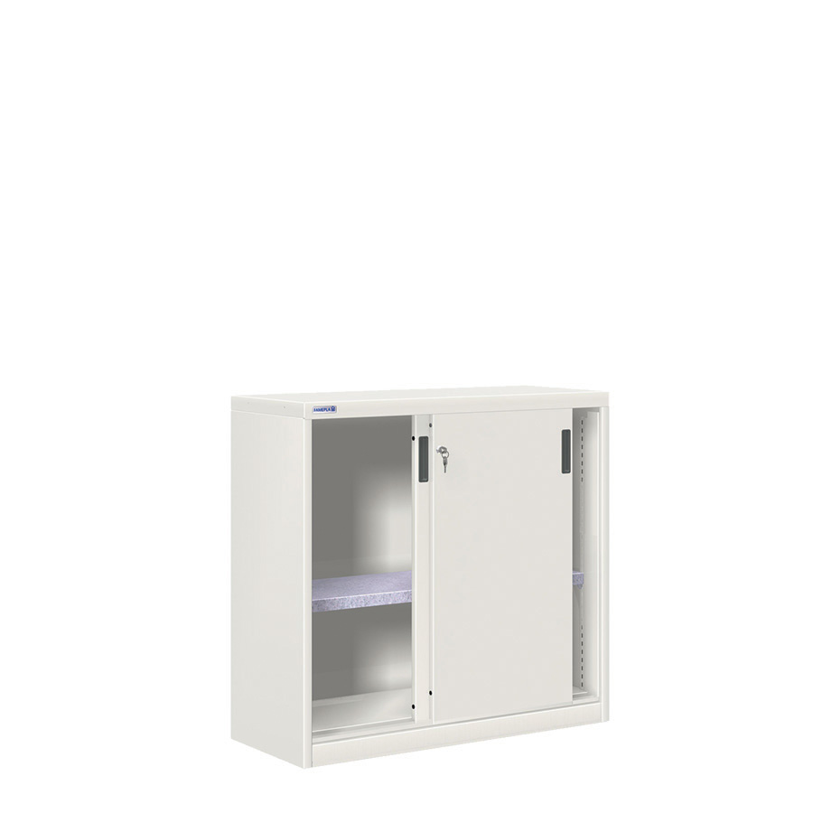 [024696] Armario de puertas correderas con 1 estante ajustable - Dim.: 1026x450x1000h mm - gris ral 7035