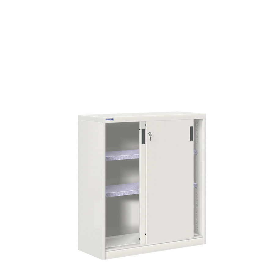 [024704] Armario de puertas correderas con 2 estantes ajustables - Dim.: 1026x450x1200h mm - gris ral 7035