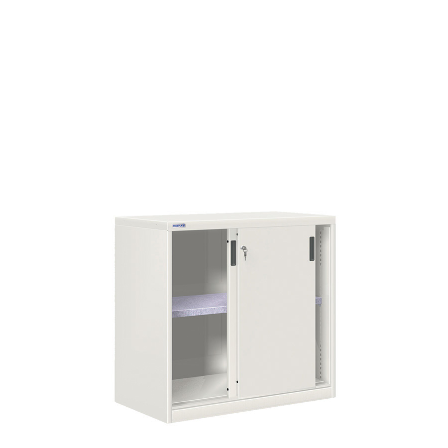 [024714] Armario de puertas correderas con 1 estante ajustable - Dim.: 1026x600x1000h mm - gris ral 7035