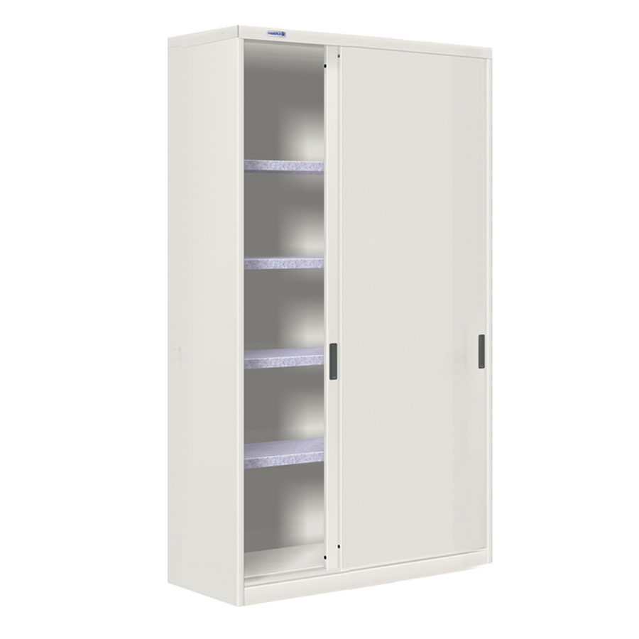 [024778] Armario de puertas correderas con 4 estantes ajustables - Dim.: 1200x450x2000h mm - gris ral 7035