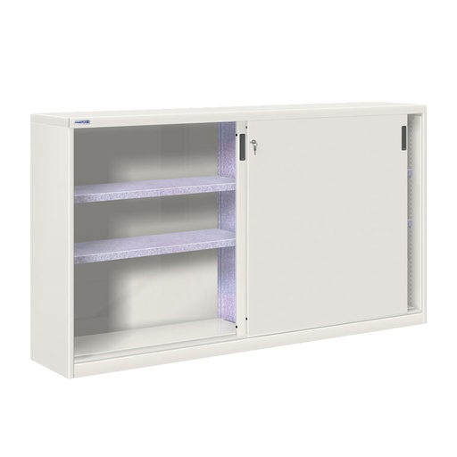 [024862] Armario de puertas correderas con divisor central y 4 estantes ajustables - Dim.: 2052x450x1200h mm - gris ral 7035