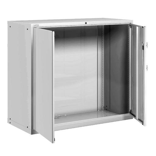 [025195] Armario metálico para taller con puertas batientes - Dim.: 1431x725x1450h mm - Gris ral 7035