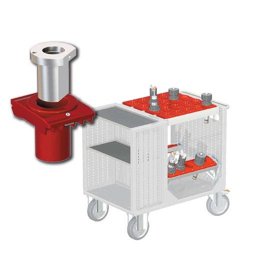 [025414] Carro porta herramientas CNC con 2 estantes, 2 bandejas extraíbles y 1 cuadro de inserción - Dim.: 1080x692x970h mm - Gris ral 7035