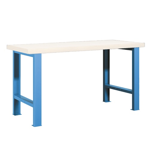 [025787] Banco de trabajo estándar - Dim.: 1500x750x840h mm - Encimera laminada, 2 patas - Azul ral 5012