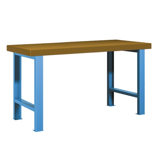 [025836] Banco de trabajo estándar - Dim.: 1500x750x850h mm - Encimera DM, 2 patas - Azul ral 5012