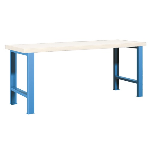 [025958] Banco de trabajo estándar - Dim.: 2000x750x840h mm - Encimera laminada, 2 patas - Azul ral 5012