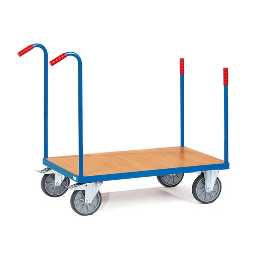 [039153] Carro de plataforma de madera con 4 tiradores - Dim. plataforma de madera 1.200 x 800 mm - Azul Ral 5007