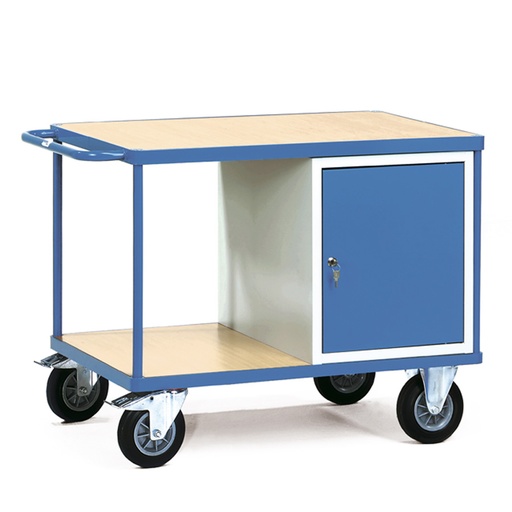 [039242] Carro de taller para herramientas con armario - Dim. plataforma 1.200 x 800 mm - Gris ral 7035 y Azul ral 5007