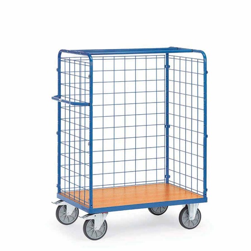 [039296] Carro de acero para picking con paredes de malla sin estantes -  Dim. plataforma 1.000 x 700 mm - Azul ral 5007