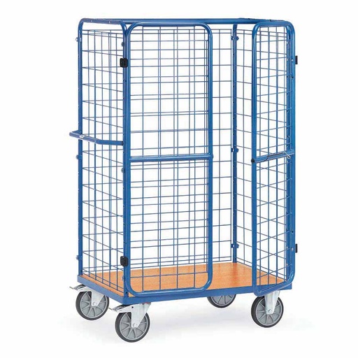 [039310] Carro de acero para picking con paredes de malla y puertas -  Dim. plataforma 1.200 x 800 mm - Azul ral 5007