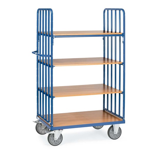 [039332] Carro para picking con paredes tubulares y 3 estantes - Dim. plataforma: 1000x600 mm - Azul ral 5007