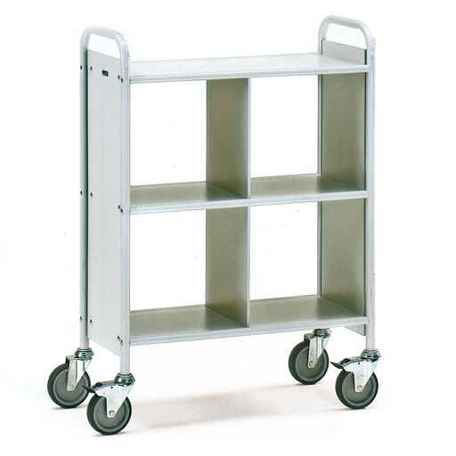 [039357] Carro para oficina de acero con 3 estantes y divisor - Dim. plataforma 720 x 350 mm - Gris ral 7035