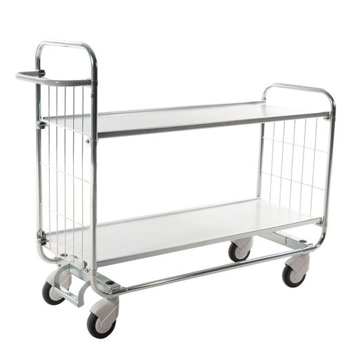 [039365] Carro para picking con freno central, estantes y tirador regulables - Dim.: 1195x470x1120h mm - Acero cincado