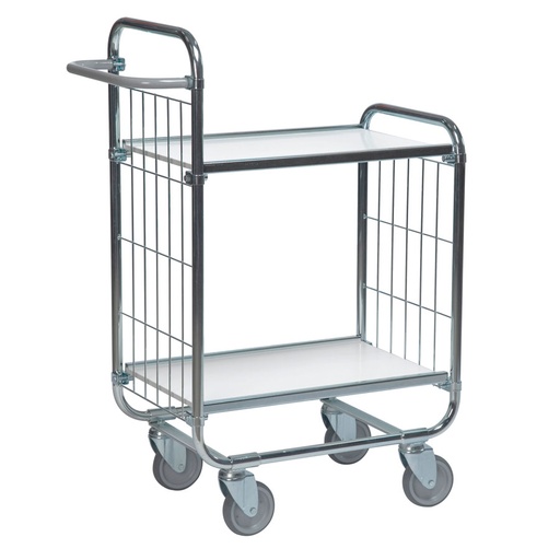 [039371] Carro para picking con freno, estante y tirador regulables - Dim.: 815x470x1120h mm - Acero cincado