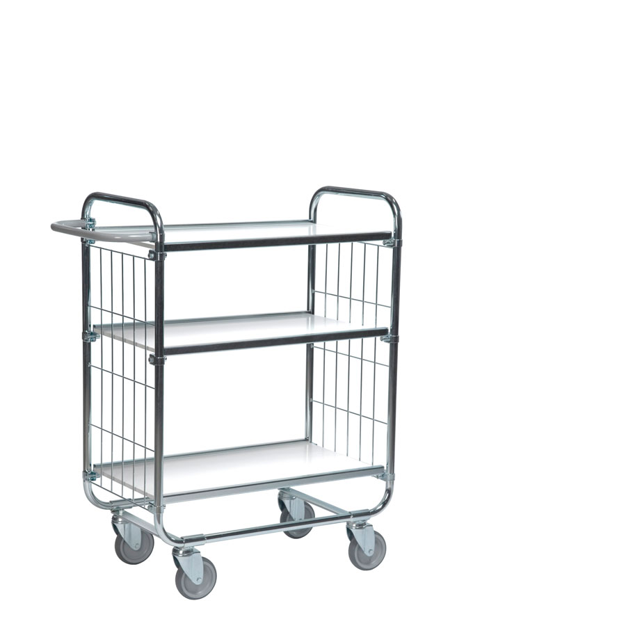 [039377] Carro para picking con freno, estante y tirador regulables - Dim.: 1195x470x1120h mm - Acero cincado