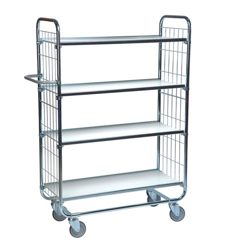 [039380] Carro para picking con freno, estante y tirador regulables - Dim.: 945x470x1590h mm - Acero cincado