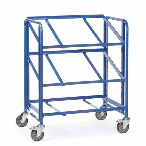 [039446] Carro porta cajas Eurobox con estante tipo soporte (sin cajas) - Dim. plataforma 825 x 610 mm - Azul ral 5007