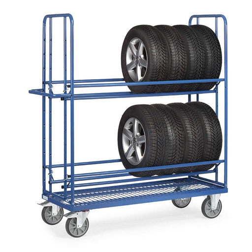 [039489] Carro para transporte de ruedas y neumáticos - Dim. plataforma 1.420 x 610 mm - Azul ral 5007