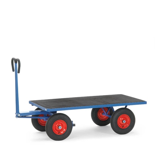 [039497] Remolque de mano para uso industrial y jardinería sin paredes - Dim. plataforma 1200x800 mm - Azul ral 5007