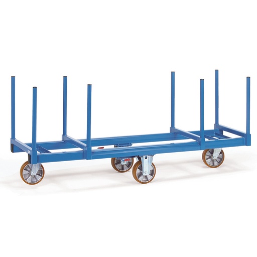 [039568] Remolque industrial para objetos largos - Dim. plataforma 2000 x 500 mm - Azul Ral 5007