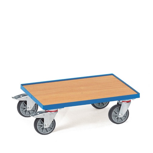 [039655] Base rodante con plataforma de madera - Dim. plataforma 610 x 410 mm - Azul Ral 5007