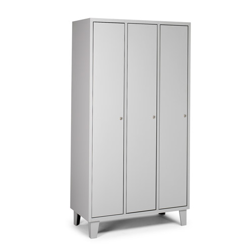 [039705] Armario ropero metálico con 3 puertas para vestuario - Dim.: 940x460x1780h mm - Gris ral 7035