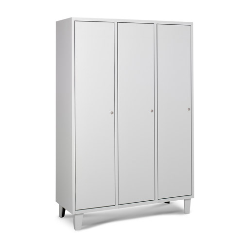 [039709] Armario ropero metálico con 3 puertas para vestuario - Dim.: 1188x460x1780h mm - Gris ral 7035