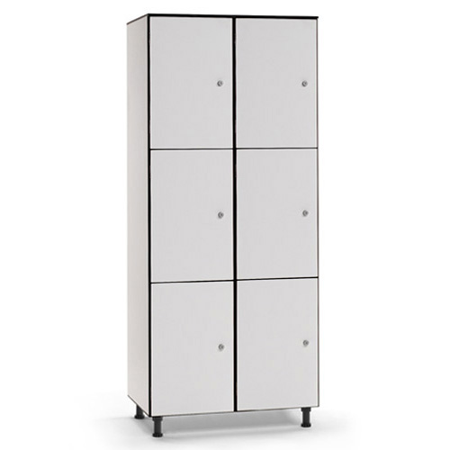 [039752] Taquilla fenólica para vestuario de 6 puertas - Dim.: 800x494x1905h mm - Gris claro
