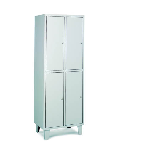 [039762] Taquilla metálica para vestuario con 4 puertas - Dim.: 640x460x1780h mm - Gris ral 7035