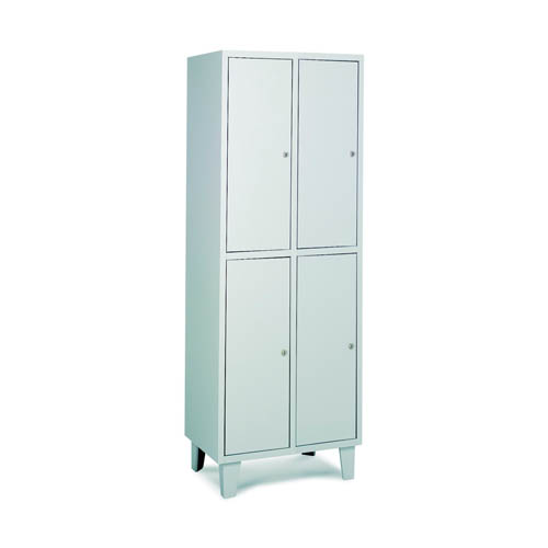 [039762] Taquilla metálica para vestuario con 4 puertas - Dim.: 640x460x1780h mm - Gris ral 7035