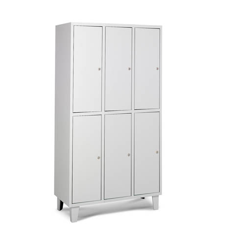 [039767] Taquilla metálica para vestuario con 6 puertas - Dim.: 1188x460x1780h mm - Gris ral 7035