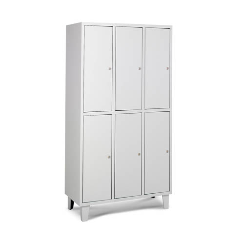 [039767] Taquilla metálica para vestuario con 6 puertas - Dim.: 1188x460x1780h mm - Gris ral 7035