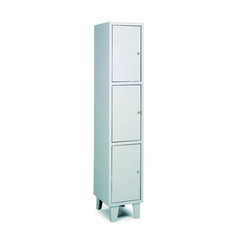 [039778] Taquilla metálica para vestuario con 3 puertas - Dim.: 330x460x1780h mm - Gris ral 7035