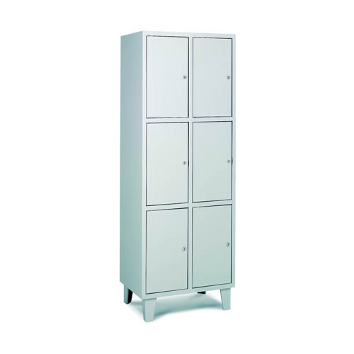 [039779] Taquilla metálica para vestuario con 6 puertas - Dim.: 640x460x1780h mm - Gris ral 7035