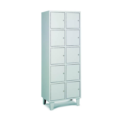 [039783] Consigna metálica para vestuario con 10 puertas - Dim.: 640x460x1780h mm - Gris ral 7035