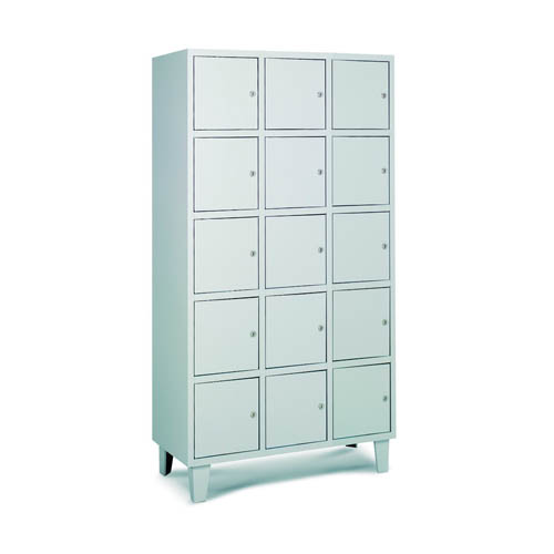 [039784] Consigna metálica para vestuario con 15 puertas - Dim.: 940x460x1780h mm - Gris ral 7035
