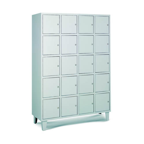 [039785] Consigna metálica para vestuario con 20 puertas - Dim.: 940x460x1780h mm - Gris ral 7035