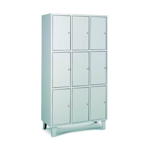[039788] Taquilla metálica para vestuario con 9 puertas - Dim.: 1188x460x1780h mm - Gris ral 7035