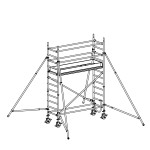Andamio móvil modular con estabilizadores y 2 plataformas FHFL-49934