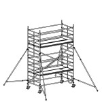 Andamio móvil modular con estabilizadores y 2 plataformas FHFM-49946