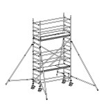 Andamio de aluminio con estabilizadores y 2 plataformas FHFJ-49912
