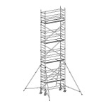 Andamio de aluminio con estabilizadores y 4 plataformas FHFJ-49916
