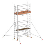 Andamio de aluminio con estabilizadores y 2 plataformas FHFH-49900