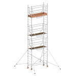 Andamio de aluminio con estabilizadores y 3 plataformas FHFH-49903