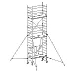 Andamio de aluminio con estabilizadores y 3 plataformas FHFF-49881